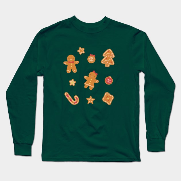 Cute Christmas Cookies Collection Long Sleeve T-Shirt by rustydoodle